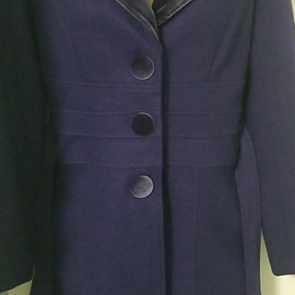 Purple velvet & wool dress coat sz 6 - Picture 4 of 5